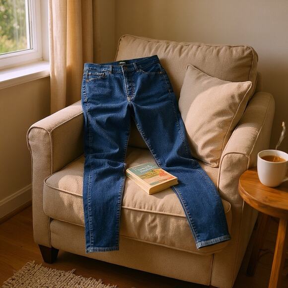 Express Factory High Rise Skinny Jeans Women’s Size 12R Dark Wash Stretch Denim - Picture 6 of 8